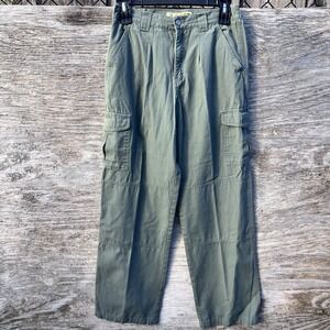 Cabelas Pants Men's 29x31 Green Canvas Double Knee Trail Hiker Cargo Pockets
